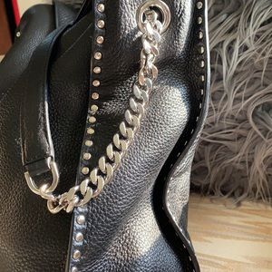 Michael Kors shoulder bag black with silver rivets